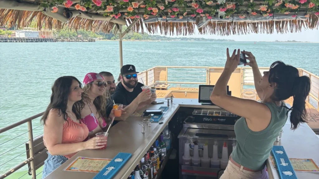 tiki boat bar