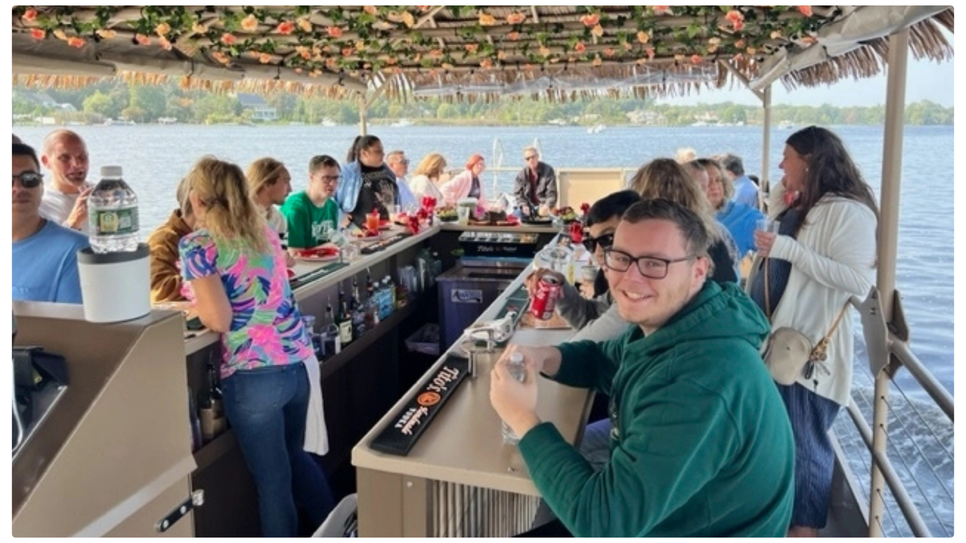 corporate event tiki boat